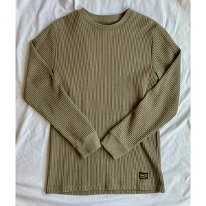 RVCA Mens Long Sleeve  Heavyweight Thermal Shirt Army Green Size S